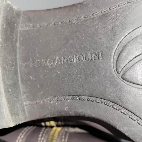 Enzo Angiolini Easayin Tall Riding Boots Dark Taupe Gray W/Buckle Detail Size 6M - Picture 12 of 16